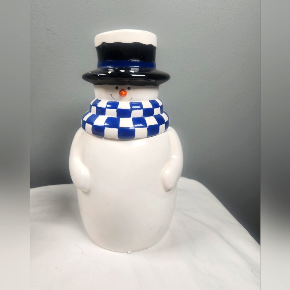 Vintage 1970s Houston Harvest Ceramic 11” Tall Snowman Cookie Jar